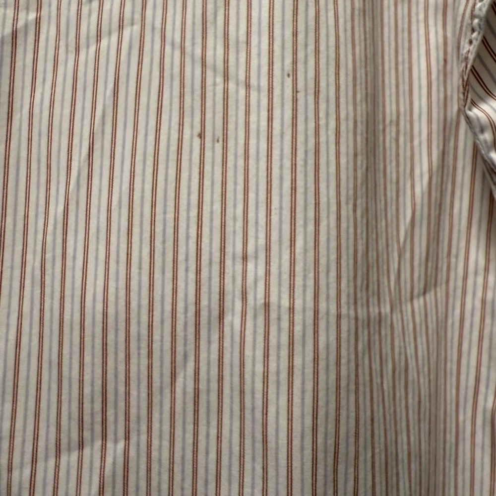 Ermenegildo Zegna White and Gray Striped Dress Shirt Size 16 - Picture 5 of 6